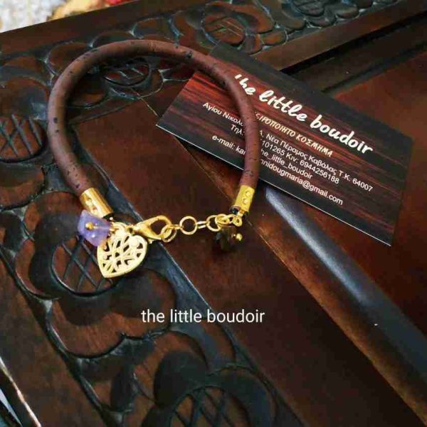 Brown leather tiger amethyst