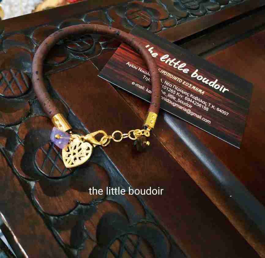 Brown leather tiger amethyst