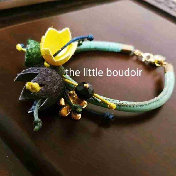 Green bracelet silk cocoons