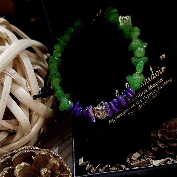 Green and purple corals hematite