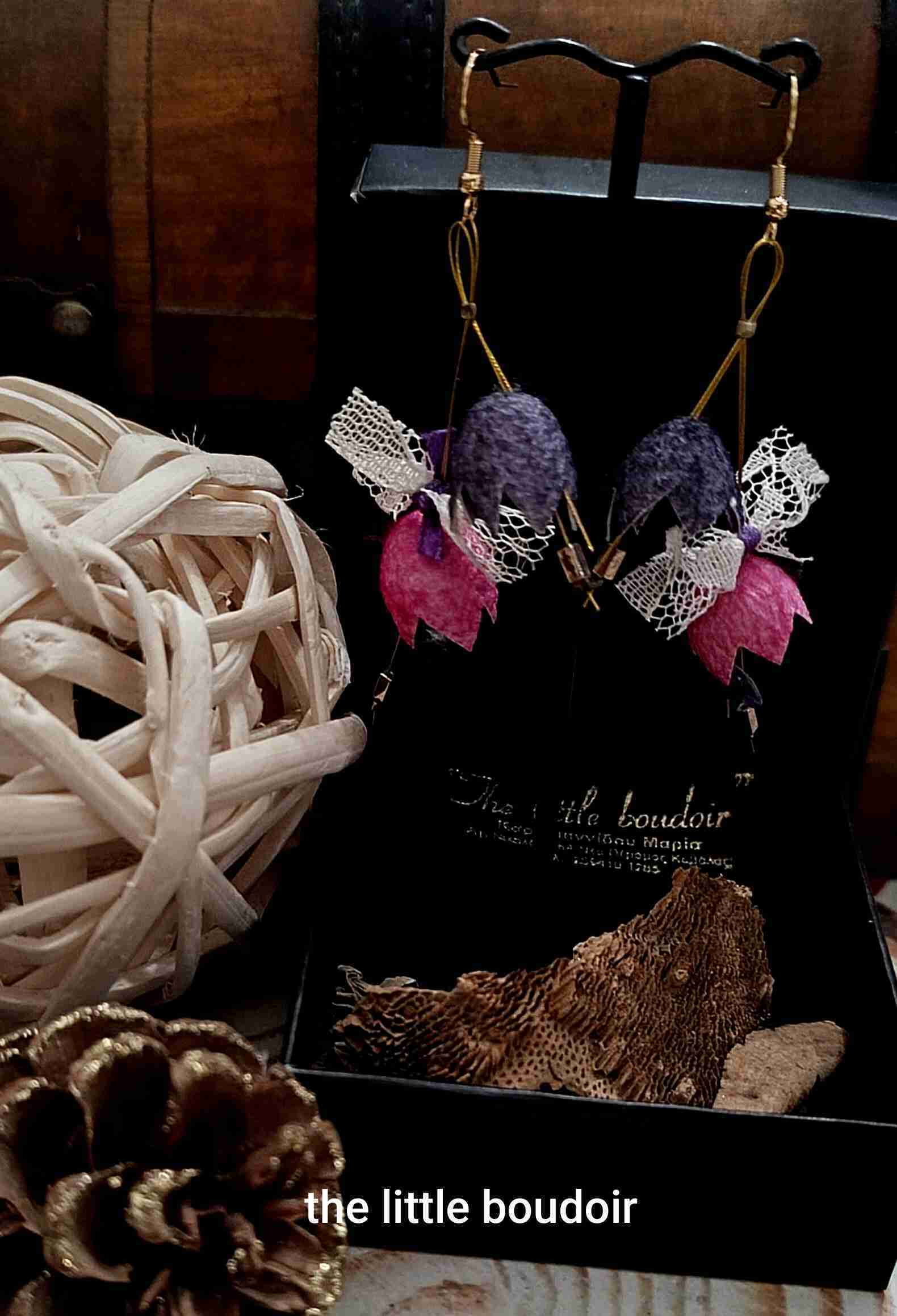 Pink purple silk cocoons