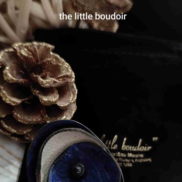 Blue leather flower