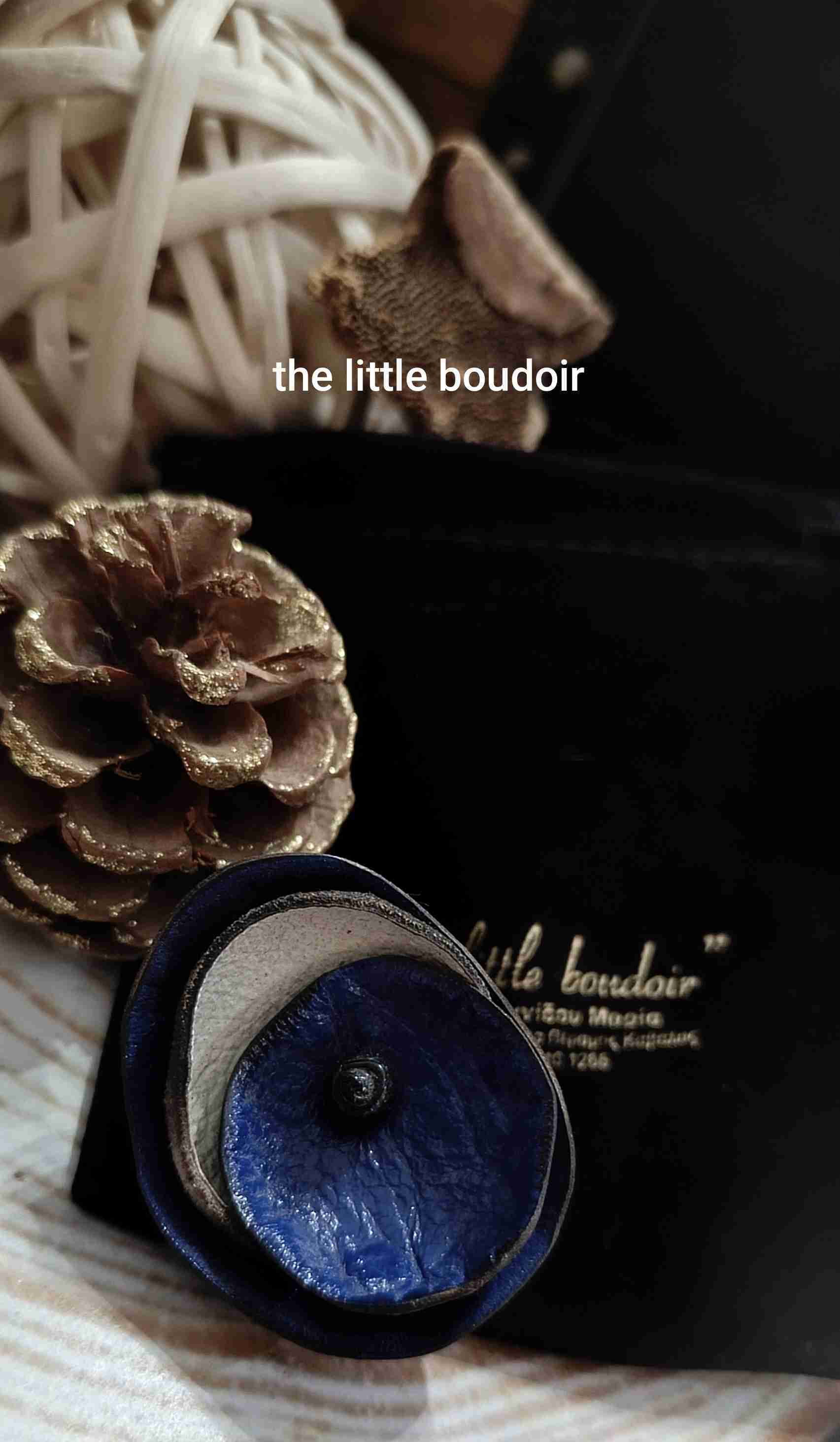 Blue leather flower