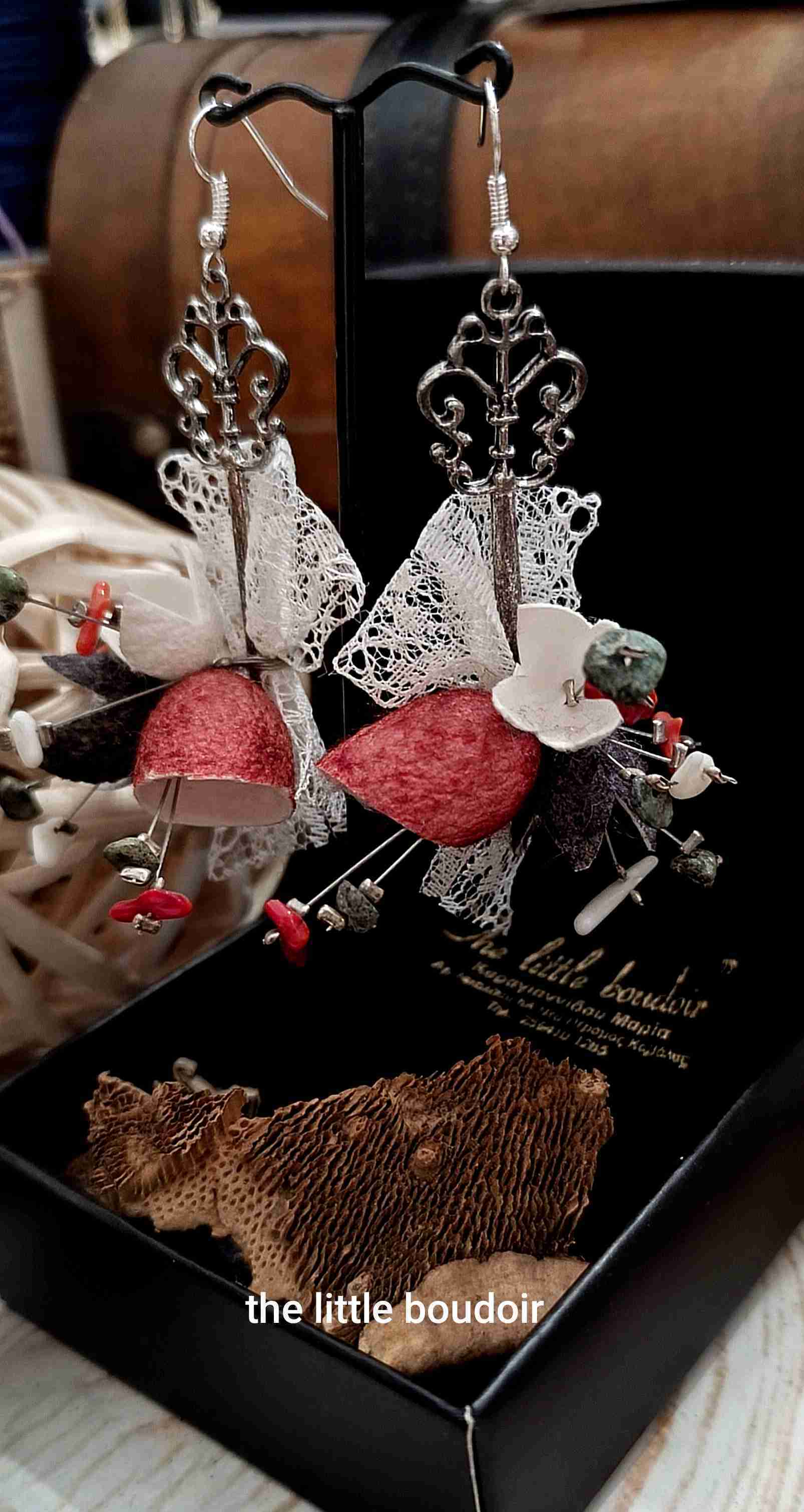 Vintage keys with silk cocoons