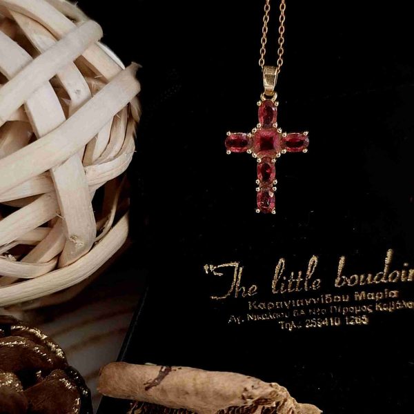 Pink crystal cross
