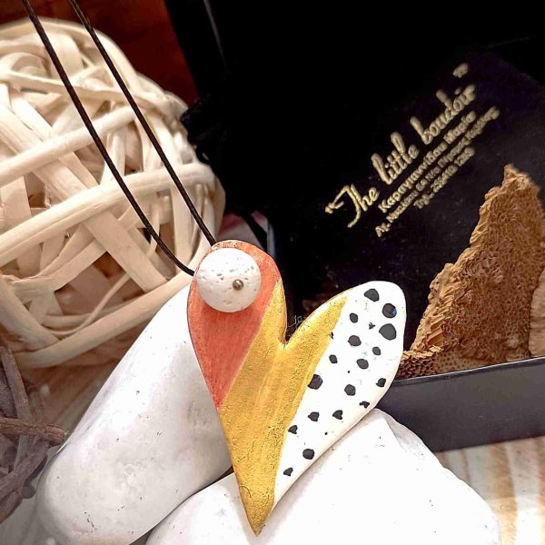 Ceramic dalmatian and gold heart
