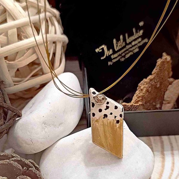 Ceramic Dalmatian lava jewel