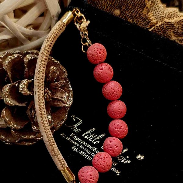 Light red lava, golden star, pearl