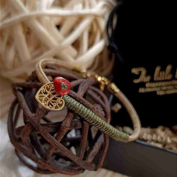 Red coral leather