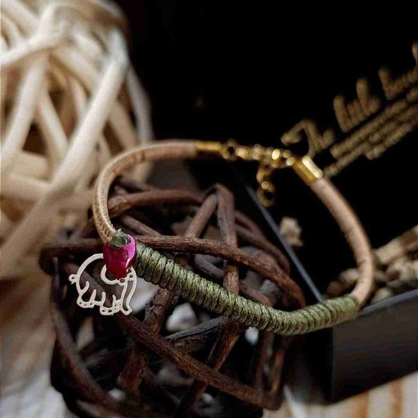 Pink coral leather