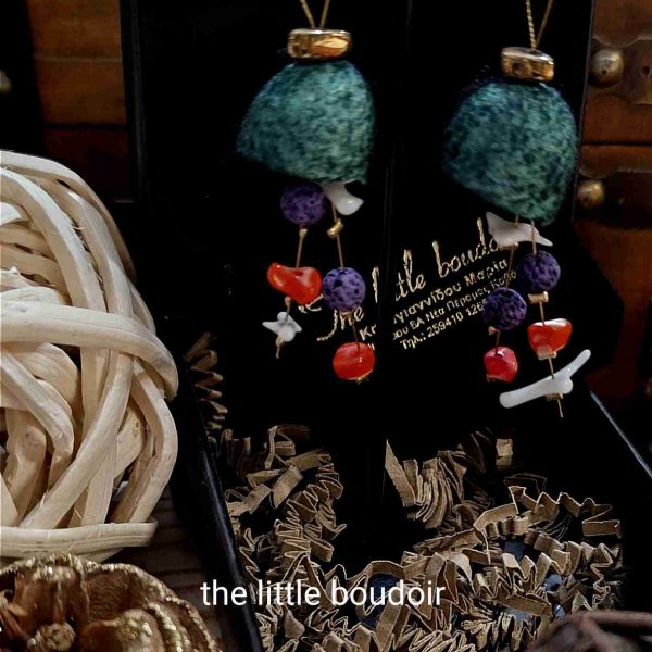 Dark green silk cocoons with corals