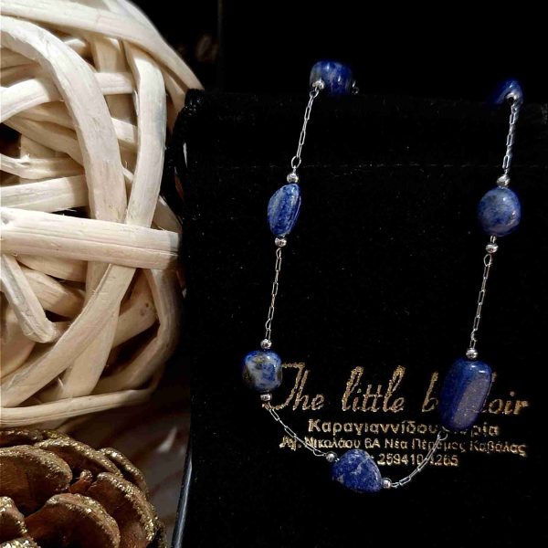 Leg stainless steel lapis lazuli
