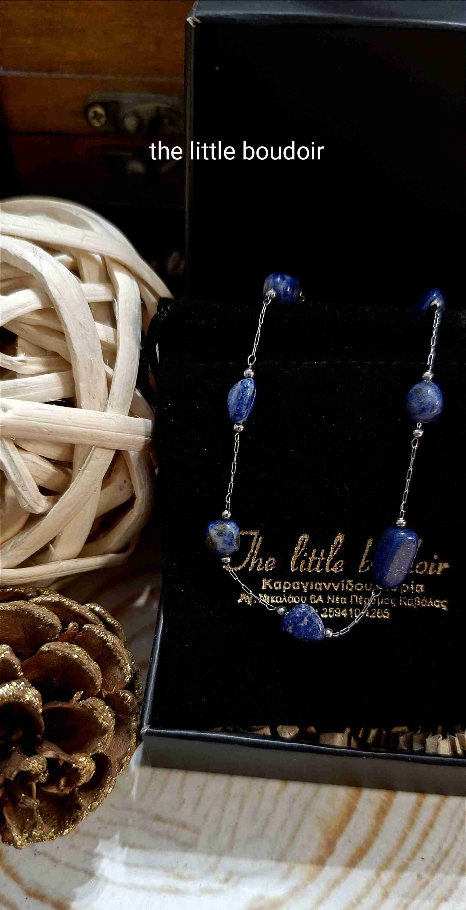 Leg stainless steel lapis lazuli