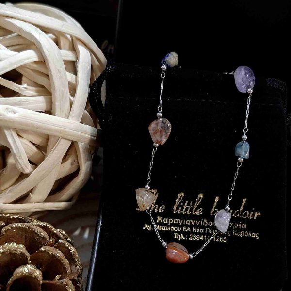 Leg stainless steel semiprecious stones