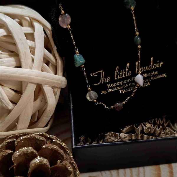 Leg stainless steel semiprecious stones