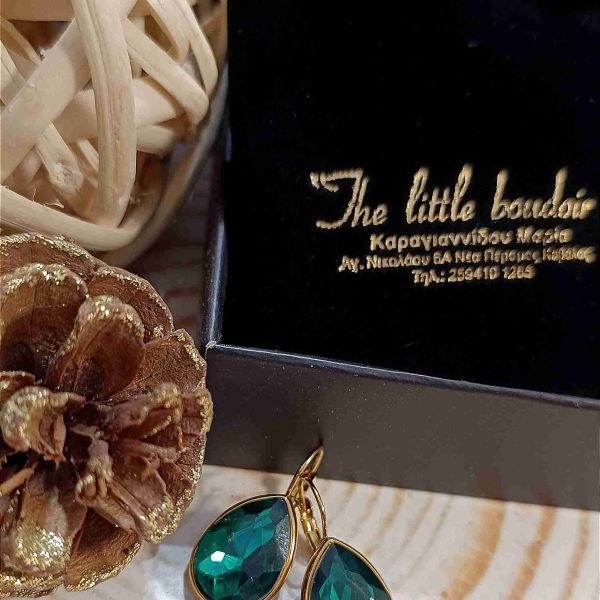Dark green crystal drops
