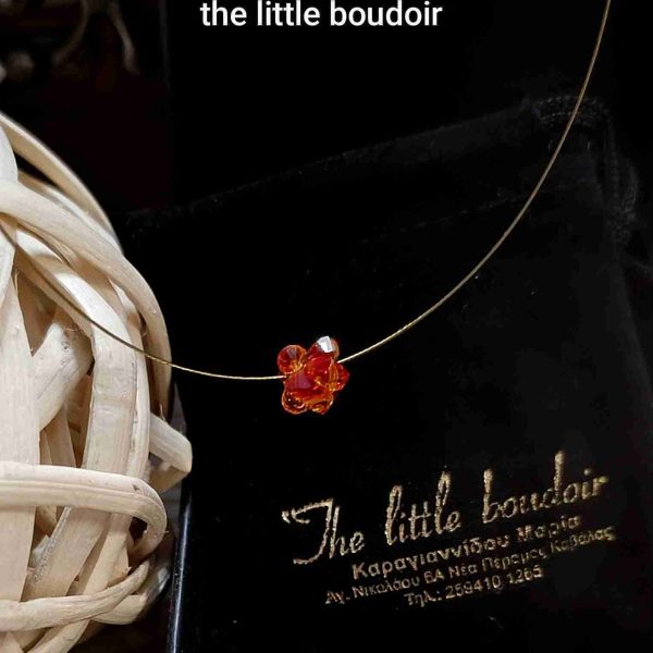 Swarovski crystal deep orange flower