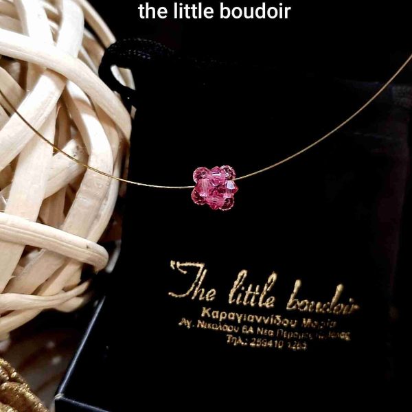 Swarovski crystal pink flower