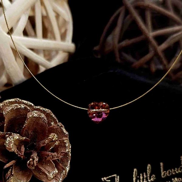 Swarovski crystal brown heart