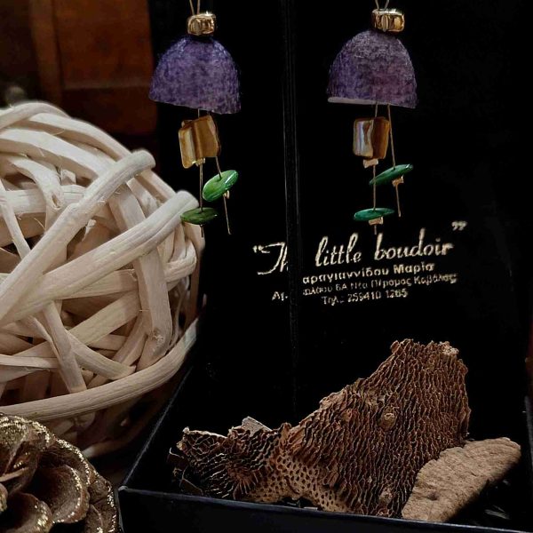 Purple silk cocoons with yellow fildisi and green corals