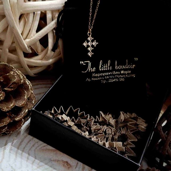 Golden crystal cross