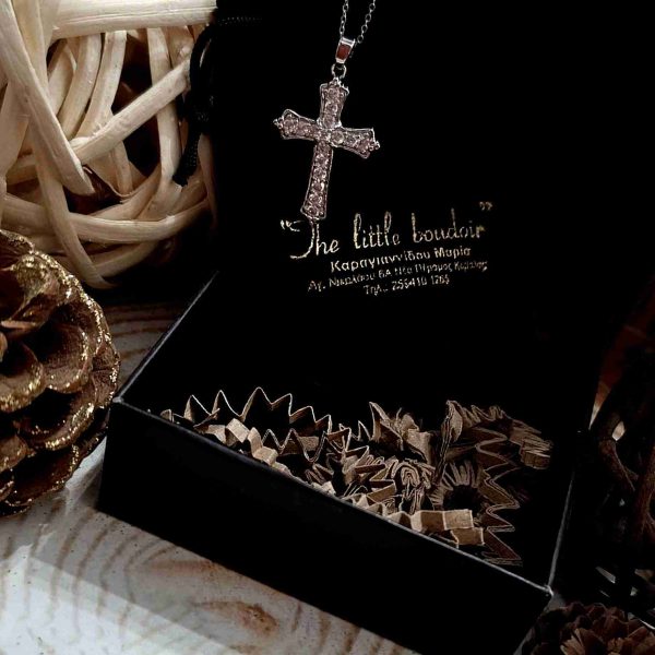 Crystal silver cross