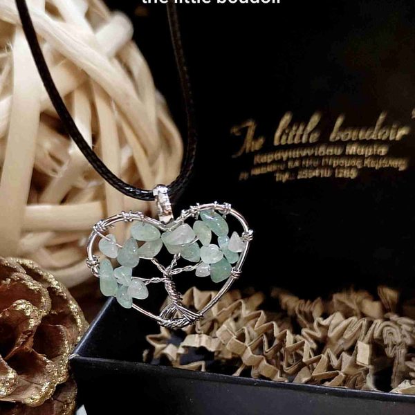Green aventurine handmade heart