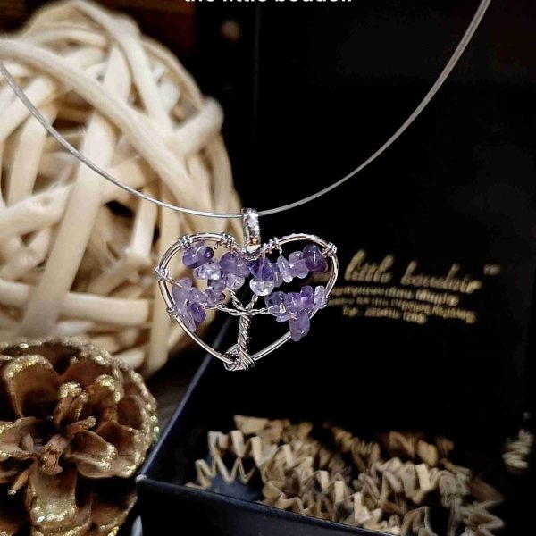 Amethyst handmade heart