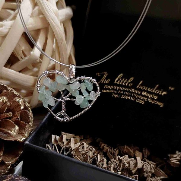 Green aventurine handmade heart
