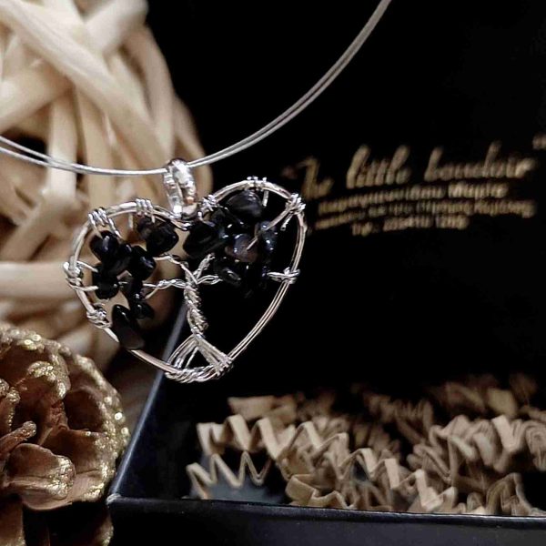 Black opalio handmade heart