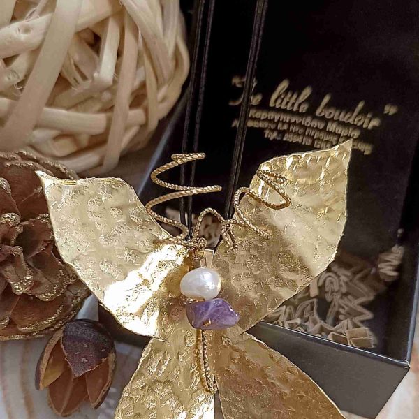 Huge butterfly pearl amethyst