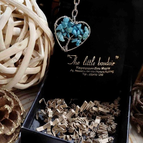 Turquoise handmade heart keychain