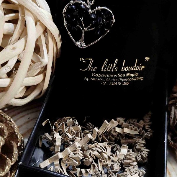 Black opalio handmade heart keychain
