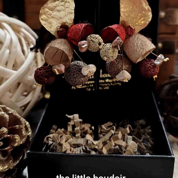 Silk cocoons earrings