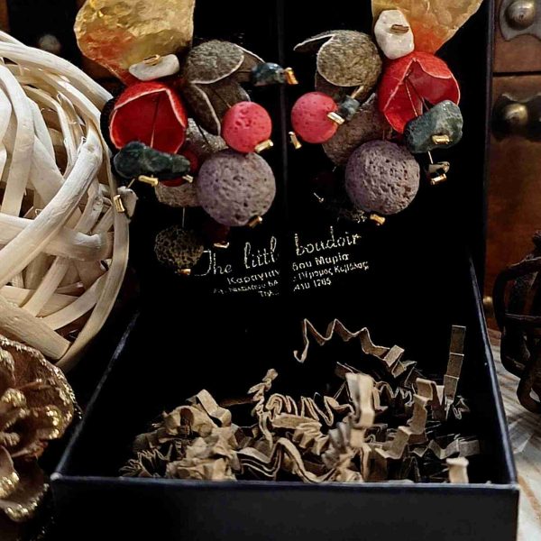 Colourful silk cocoons earrings