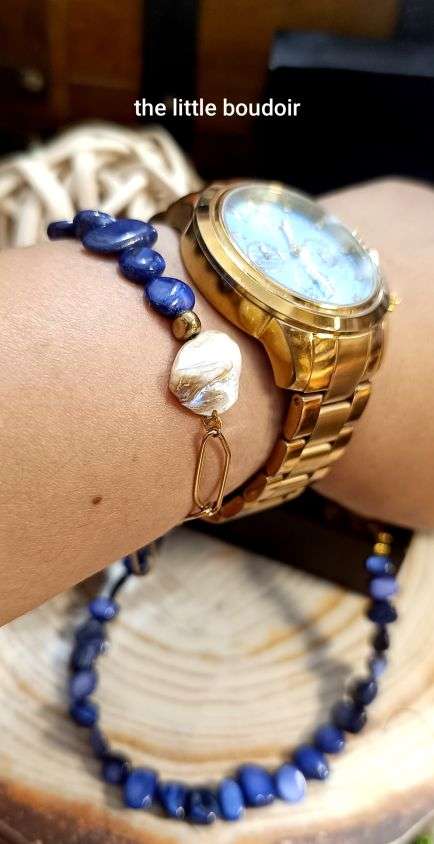 Blue fildisi gold chain bracelet - Image 3