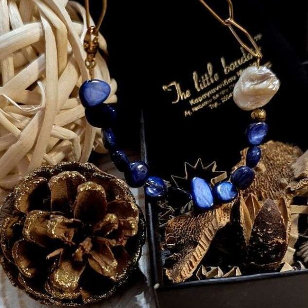 Blue fildisi gold chain bracelet