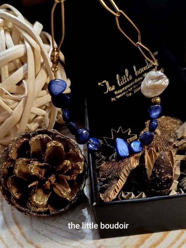Blue fildisi gold chain bracelet