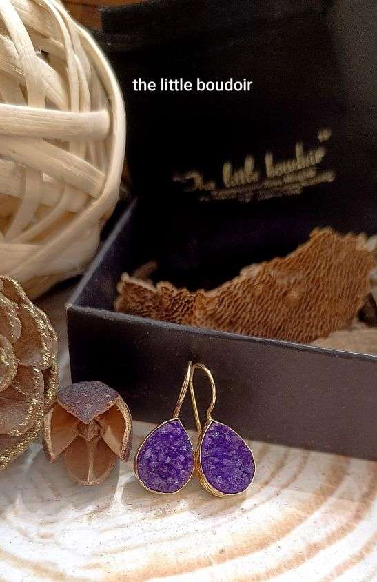 Purple drop agate stone
